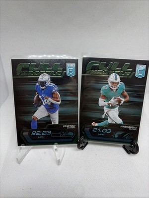 DK Metcalf & Jaylen Waddle Donruss Elite #2 Full Throttle Green Lot Of 2