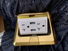 Pop Up Floor Electrical Outlet Kit, 5V/4.8A USB, 20A Tamper-Resistant Receptacle