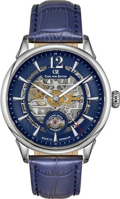 Carl von Zeyten CVZ0080BLS Schramberg Automatic silver blue Men's Watch NEW