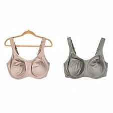 SYROKAN Max Control Full Coverage High Impact Sports Bra Size 40DD Gray Mauve...