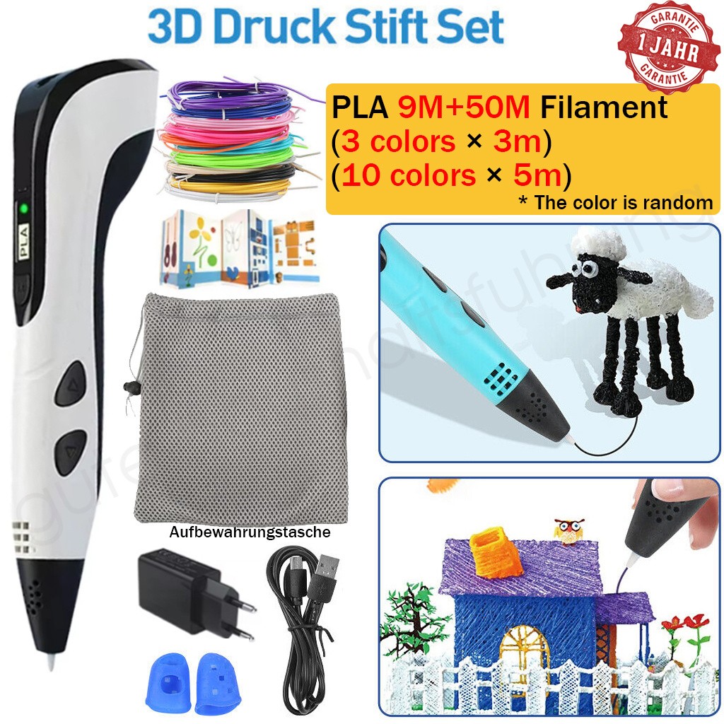 Penna Stampa 3D Penne 3D Set 3 Velocità Con Filamento 59M PLA Fai Da Te Bambini