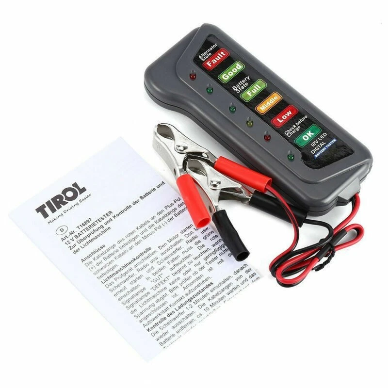 Mini Portable Car 12V Battery Tester Condition Kit With 6LED Digital Indication - Image 4 of 4