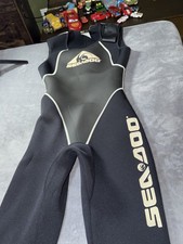 SEADOO Wetsuit Full Body Sleeveless Size 6 Black Grey Surf Dive Sea Doo