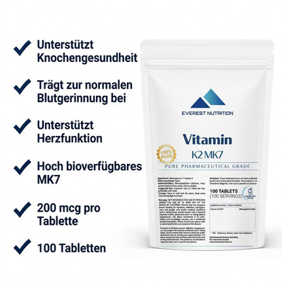 Vitamin K2 MK7 200mcg 100 Tabletten Knochen Herz Blutgerinnung
