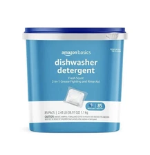 Amazon Basics Dishwasher Detergent Pacs, Fresh Scent, 85 Count - New, Sealed