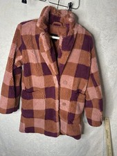 Art Class Girl s Checkered Buttoned Pea Coat Size Large 10/12