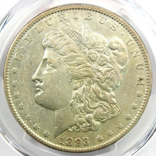 1893 Morgan Silver Dollar $1 Coin - Certified PCGS XF Details (EF) - Rare Date!