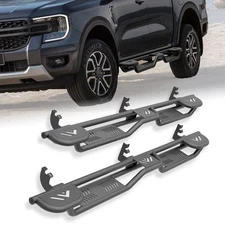 For 2019-2025 Ford Ranger Supercrew Cab Running Boards 3-Raised Steps Side 