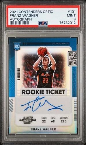 2021-22 Panini Contenders Optic Franz Wagner Rookie Ticket Holo Auto #101 PSA 9