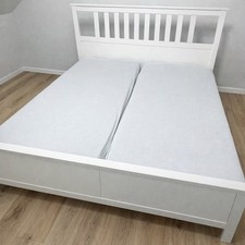 IKEA Hemnes Bett, 160x200 cm, Weiß Lackiert , 2 Matratzen ( 80x200cm)