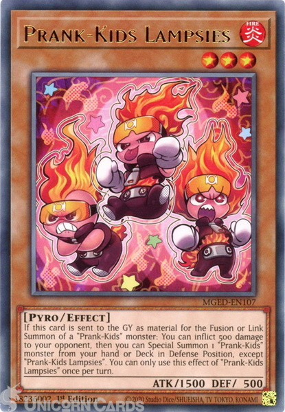 MGED-EN107 Prank-Kids Lampsies Rare 1st Edition Mint YuGiOh Card