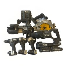 Flex 24v Power Tool Kit 10 Piece Set 7 Tools, 2 Batteries, 1 Charger