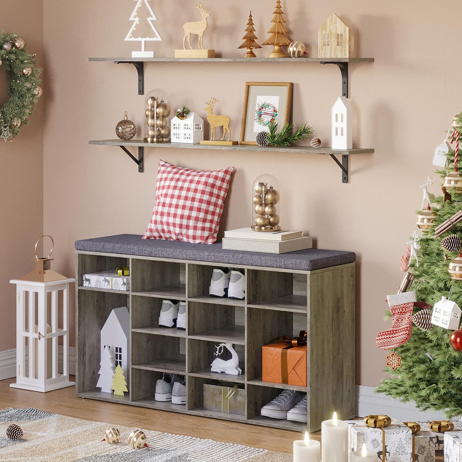 Long Wall Shelves, 47.3Inch Wall Mounted Shelves Set of 2, Extra Large Wall S...