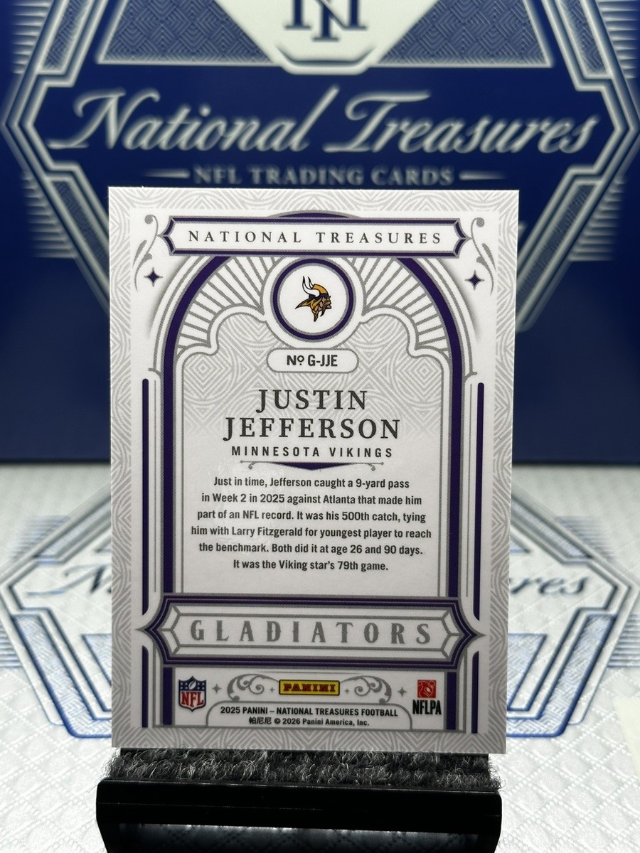 2025 National Treasures Justin Jefferson🌟Gladiators,SSP#/50