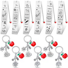 Teacher Appreciation Gifts Set 12 PCS 6 Keychain 6 Bookmark Bulk Women Men
