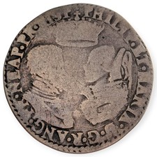 1554-8 England Silver Hammered Shilling Philip & Mary Spanish Title Coin 8R