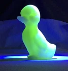 Vintage Fenton Custard Uranium Glass Duckling Figurine
