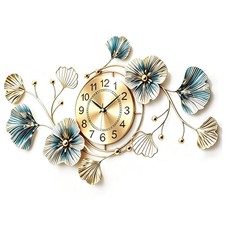 HAOHM Large Silent Modern Decorative Wall Clock Elegant Wrought Iron Wall Clocks