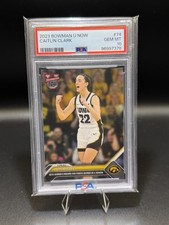 CAITLIN CLARK IOWA RC 2023 BOWMAN U NOW #74 ROOKIE CARD PSA 10 GEM MINT