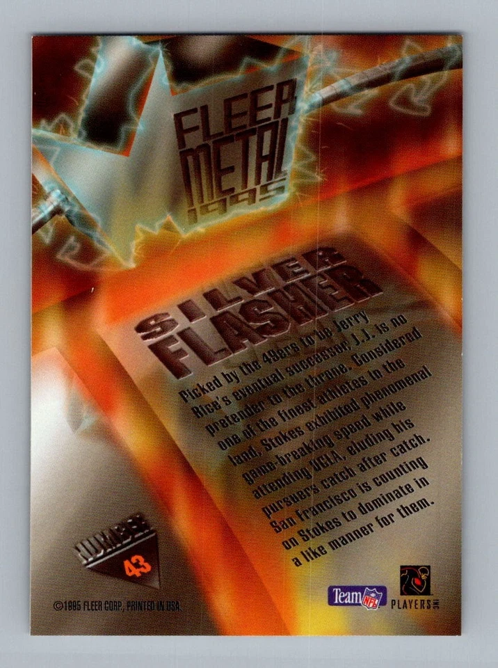 1995 Fleer Metal #43 J.J. Stokes Silver Flashers - Image 2 of 2