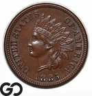 1885 Indian Head Cent Penny, Choice AU++