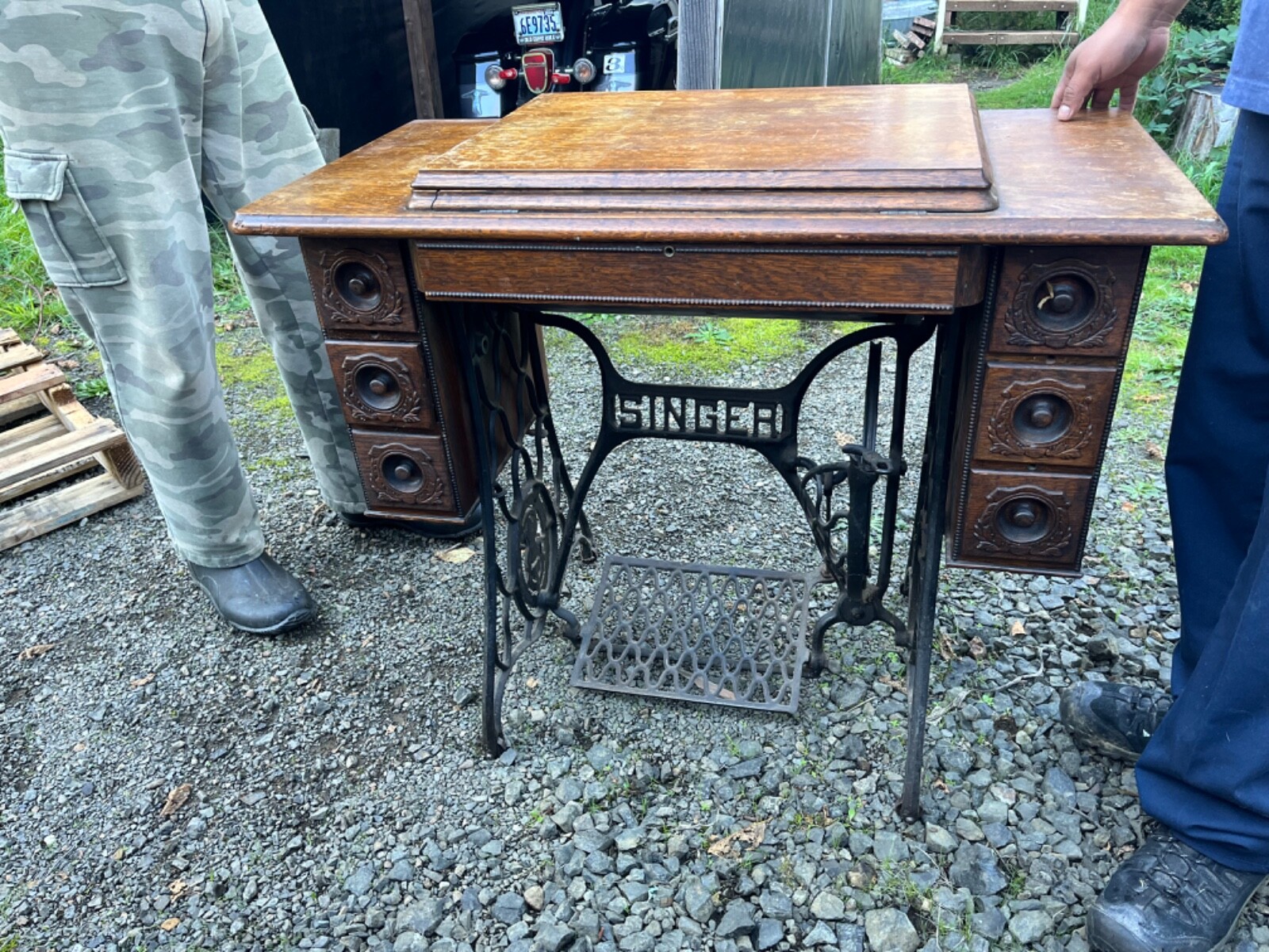 Antique Singer 1922 Sewing Machine Table eBay