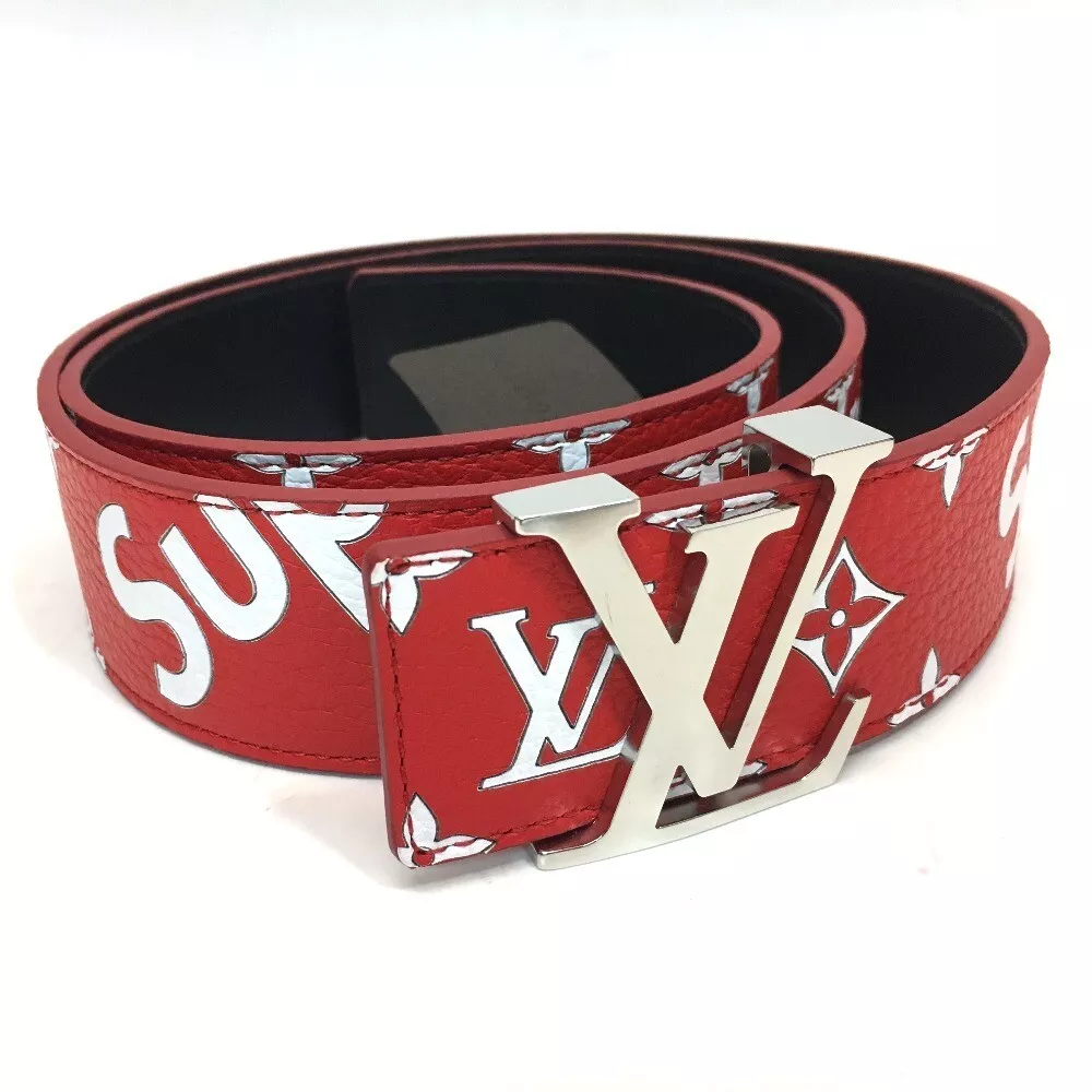 Louis Vuitton Supreme Red Monogram Leather Belt