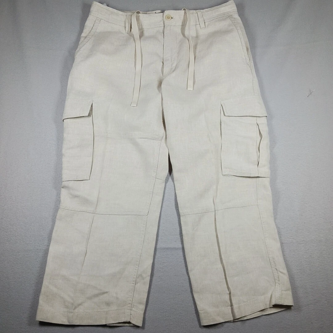 VTG Old Navy Surplus Company Cargo Pants 94105. 100% Linen Issue A Measure 38x26