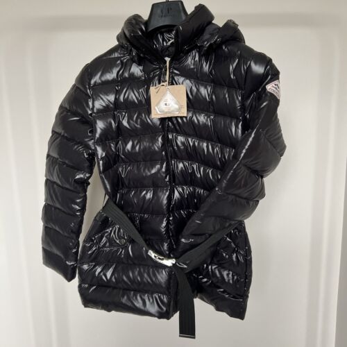 Pyrenex cappotto donna pirenex puffer giacca UK8 36 NUOVO nero lucido cappotto - Foto 1 di 12