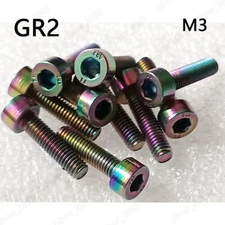 Colorful Titanium GR2 DIN912 Allen Hex Socket Bolts Cap Head Screws M3