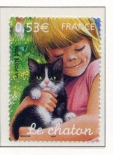 PHOTO CONTRACTUELLE / TIMBRE FRANCE NEUF N° 3897 ** FAUNE / CHAT CAT / LE CHATON