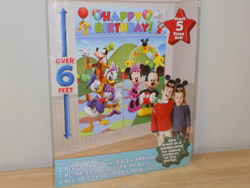 MICKEY MOUSE Scene Setter birthday party BACKDROP Minnie Goofy Donald Daisy Duck - Image 3 of 4