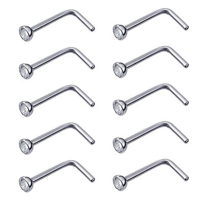 OUFER Piercing Al Naso A L In Oro 14K: 22G, Elegante E Facile Da Indossare Per Ogni Occasione - 2