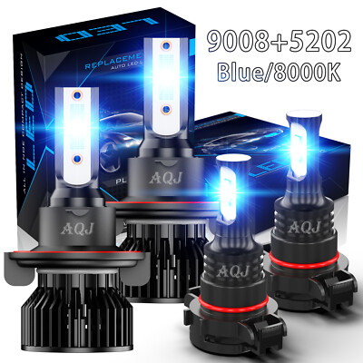 For 2010-2013 Chevrolet Camaro Combo H13 LED Headlight 5202 Foglight Bulbs 8000K