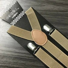 Dark Beige Suspender for Adults Men Women Teens Wedding Formal  (US Seller)