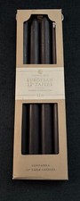 4-Northern Lights 12 Inch European Taper Candles-Graphite-Smokeless-Unscented