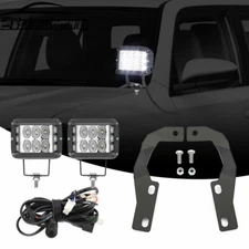 4'' 60W LED Light Pod Hood Ditch Mount Wiring Combo For Toyota 4Runner 2010-2024
