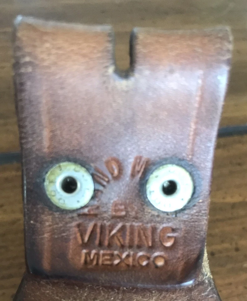 "Cinturón de cuero munición vintage pequeño calibre vikingo México 39 1/2"" de largo" Foto 4 de 4