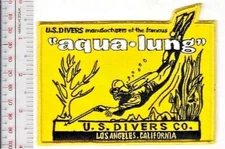 SCUBA Diving U.S. Divers Aqua-Lung 1958 Promo Patch Los Angeles, NO TARIFF