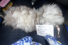 NATURAL BLUE FOX Fur Wristband One Fur Band Cuff NEW