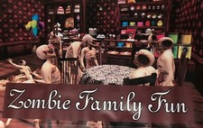 Zombie Family Fun Heavy Duty Cloth Color Display Poster 19 X 35 W Grommets