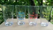 Funny Humor Script Drinking Glasses 16 oz Set of 4