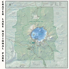 Printed Image Crater Lake National Park Topographical Map Bandanna Cascades
