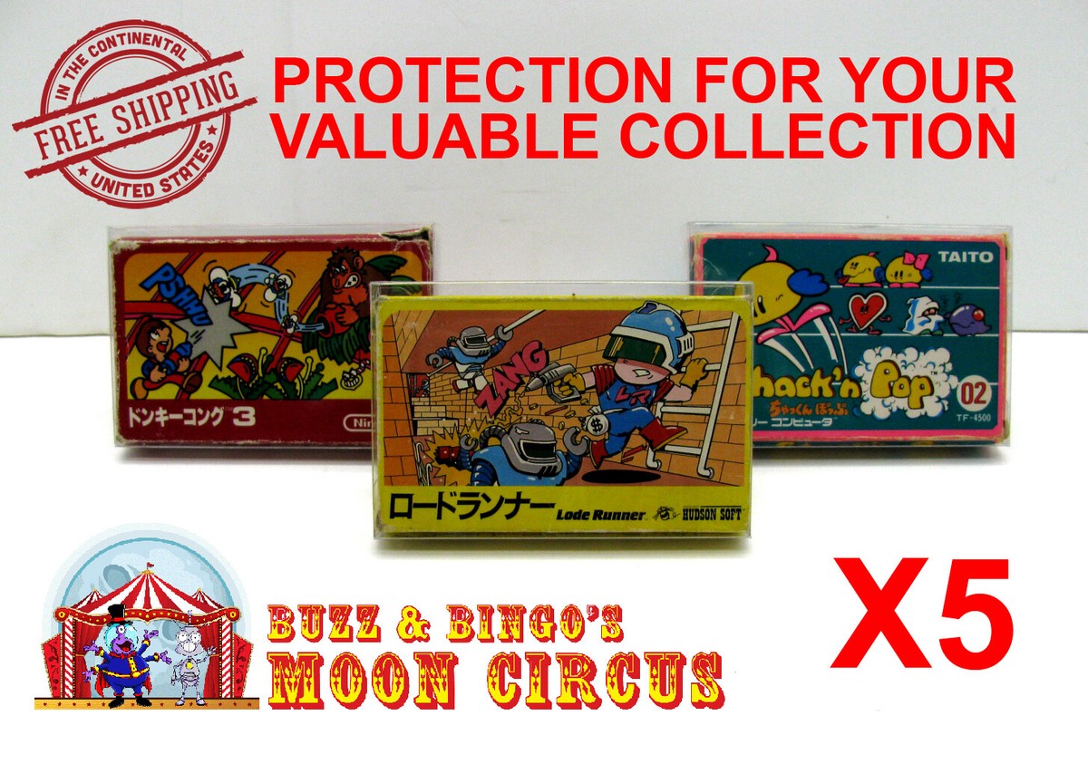 5X NINTENDO FAMICOM SMALL CIB GAME - CLEAR PLASTIC PROTECTIVE BOX
