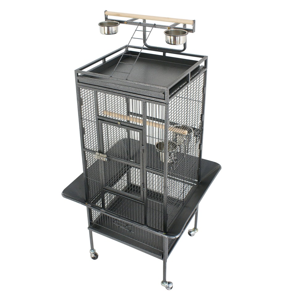 61" Large Bird Cage Play Top Parrot Chinchilla Finch Flight Cage w/Rolling Stand eBay