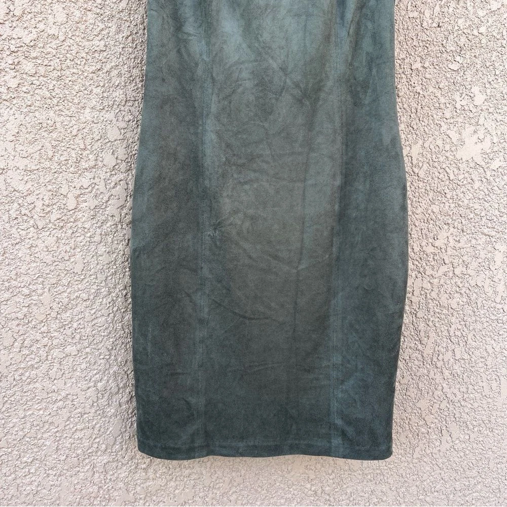 VETEMENTS Abito donna J. McLaughlin scamosciato verde senza maniche completamente foderato preppy contemporaneo