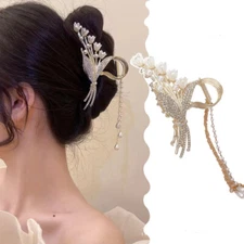 Flower Butterfly Tassel Hair Claw Hair Accessories Rhinestone Metal Hair Clip↔