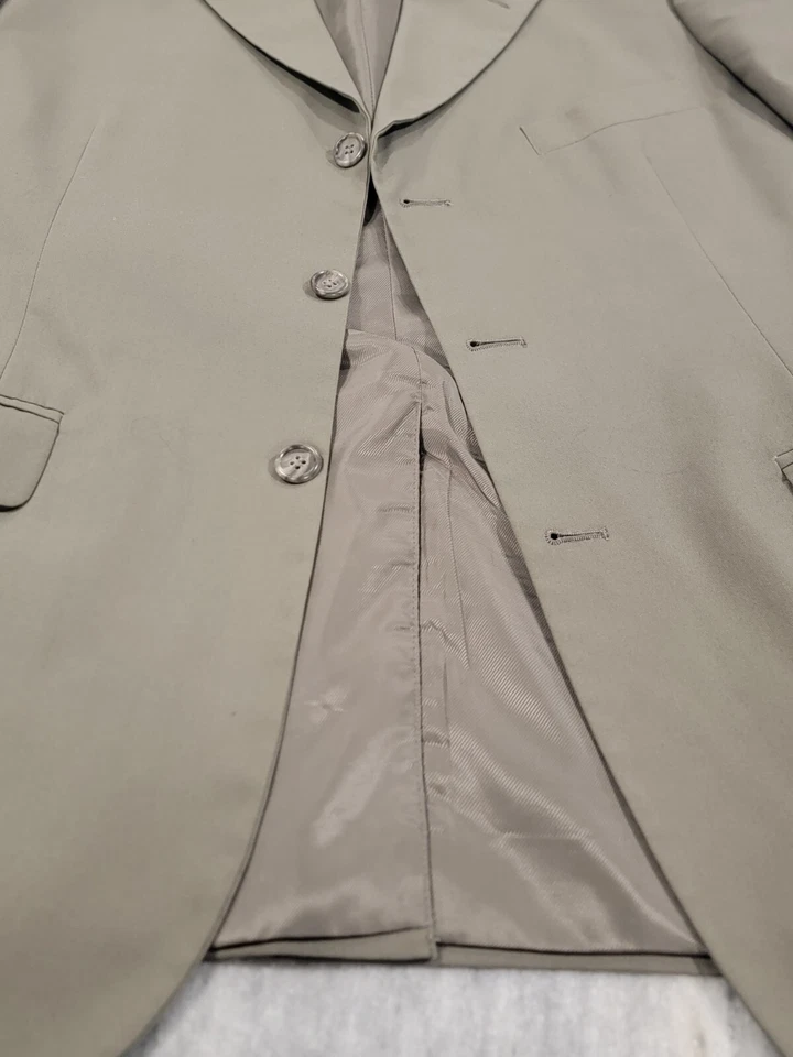 42R Men's Vintage Brooks Brothers 346 2 Piece Suit Olive Khaki Beige (36x28) - Image 2 of 4