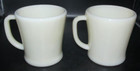 2 Fire King Off White Glass Oven Ware D Handle Coffee Mug Cup Made In USA — photo 1