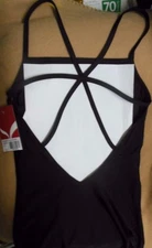 CAPEZIO Strappy Back Camisole Leotard Black Ladies sizes 10977W